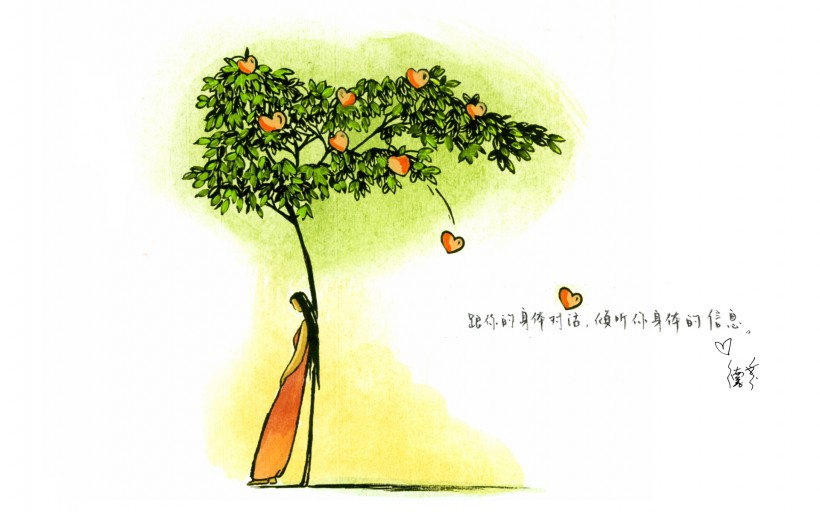 油画文字卡通桌面壁纸