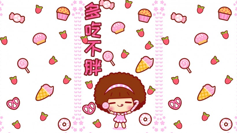可爱卡通摩丝摩丝幸运符桌面壁纸